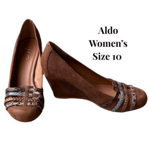 Aldo Women’s Wedge Shoes Brown size 10